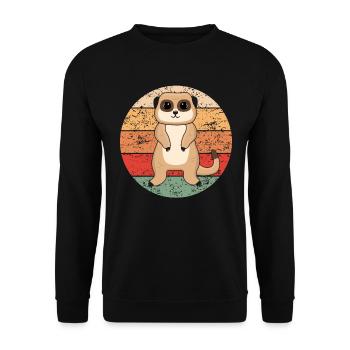 Erdmännchen Liebhaber Retro Geschenk Lustige Tiere - Unisex Pullover - Schwarz - Vorne - Alina (178cm) & Michal (187cm)