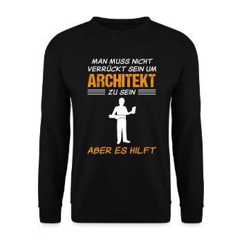 Architekt Lustiger Spruch Handwerker Geschenk - Unisex Pullover - Schwarz - Vorne - Alina (178cm) & Michal (187cm)
