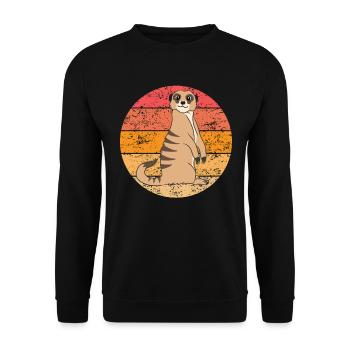 Meerkat Lover Retro Gift Funny Animals - Unisex Sweatshirt - black - Front - Alina (178cm) & Michal (187cm)