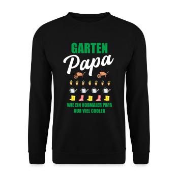 Garten Papa Lustiger Spruch Geschenk Herren - Unisex Pullover - Schwarz - Vorne - Alina (178cm) & Michal (187cm)