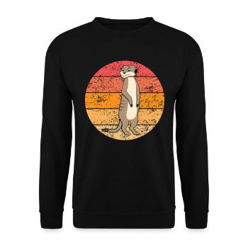 Meerkat Lover Retro Gift Funny Animals - Unisex Sweatshirt - black - Front - Alina (178cm) & Michal (187cm)