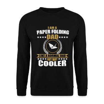 Origami Falter Papa - Unisex Pullover - Schwarz - Vorne - Alina (178cm) & Michal (187cm)