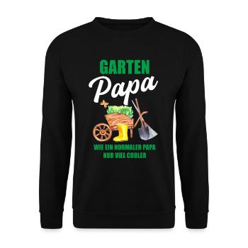 Garten Papa Lustiger Spruch Geschenk Herren - Unisex Pullover - Schwarz - Vorne - Alina (178cm) & Michal (187cm)