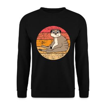 Meerkat Lover Retro Gift Funny Animals - Unisex Sweatshirt - black - Front - Alina (178cm) & Michal (187cm)