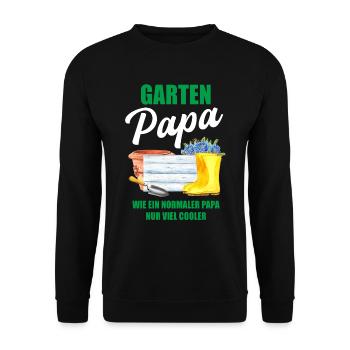 Garten Papa Lustiger Spruch Geschenk Herren - Unisex Pullover - Schwarz - Vorne - Alina (178cm) & Michal (187cm)