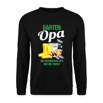 Garten Opa Lustiger Spruch Geschenk Herren - Unisex Pullover - Schwarz - Vorne - Alina (178cm) & Michal (187cm)