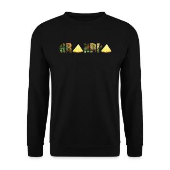 Pineapple Grandpa - Unisex Sweatshirt - black - Front - Alina (178cm) & Michal (187cm)