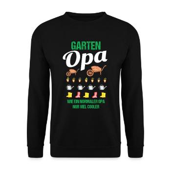Garten Opa Lustiger Spruch Geschenk Herren - Unisex Pullover - Schwarz - Vorne - Alina (178cm) & Michal (187cm)