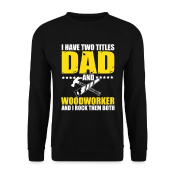 Menuisier Papa - Sweat-shirt Unisexe - noir - Devant - Alina (178cm) & Michal (187cm)