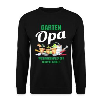 Garten Opa Lustiger Spruch Geschenk Herren - Unisex Pullover - Schwarz - Vorne - Alina (178cm) & Michal (187cm)