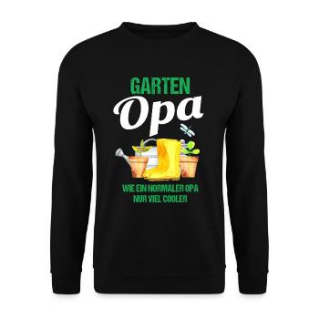 Garten Opa Lustiger Spruch Geschenk Herren - Unisex Pullover - Schwarz - Vorne - Alina (178cm) & Michal (187cm)