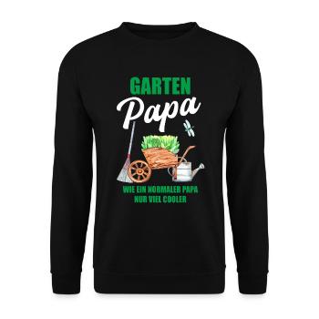 Garten Papa Lustiger Spruch Geschenk Herren - Unisex Pullover - Schwarz - Vorne - Alina (178cm) & Michal (187cm)