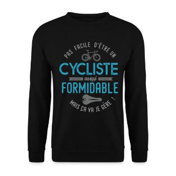 cycliste formidable vélo velo homme vélos - Sweat-shirt Unisexe - noir - Devant - Alina (178cm) & Michal (187cm)
