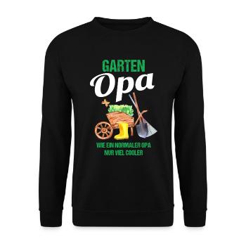 Garten Opa Lustiger Spruch Geschenk Herren - Unisex Pullover - Schwarz - Vorne - Alina (178cm) & Michal (187cm)