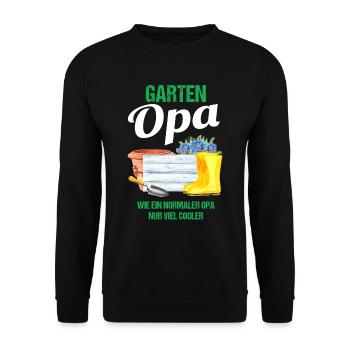 Garten Opa Lustiger Spruch Geschenk Herren - Unisex Pullover - Schwarz - Vorne - Alina (178cm) & Michal (187cm)