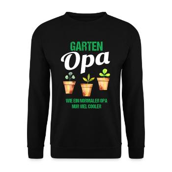 Garten Opa Lustiger Spruch Geschenk Herren - Unisex Pullover - Schwarz - Vorne - Alina (178cm) & Michal (187cm)