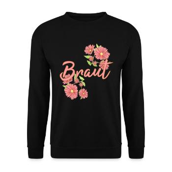Braut Junggesellinnenabschied Hochzeit - Unisex Pullover - Schwarz - Vorne - Alina (178cm) & Michal (187cm)