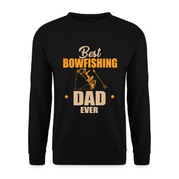 Bester Bogenfischer Papa - Unisex Pullover - Schwarz - Vorne - Alina (178cm) & Michal (187cm)