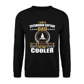 Catamaran Papa - Unisex Sweatshirt - black - Front - Alina (178cm) & Michal (187cm)