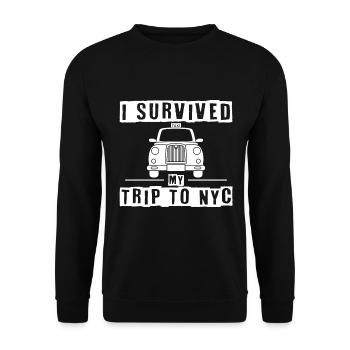 I Survived My Trip To NYC - Unisex Sweatshirt - black - Front - Alina (178cm) & Michal (187cm)