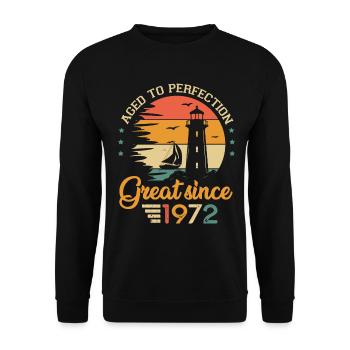 51 years old boat great since 1972 anniversary - Unisex Sweatshirt - black - Front - Alina (178cm) & Michal (187cm)