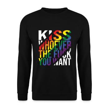 Embrassez qui que vous vouliez Fierté LGBTQ - Sweat-shirt Unisexe - noir - Devant - Alina (178cm) & Michal (187cm)