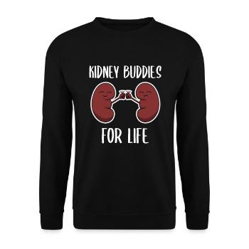 Kidney Buddies For Life Organ Donation Awareness - Unisex Sweatshirt - black - Front - Alina (178cm) & Michal (187cm)