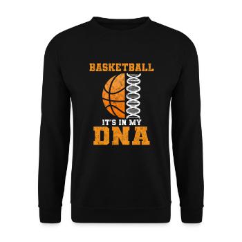 Basketball It's In My DNA Basketballer - Unisex Pullover - Schwarz - Vorne - Alina (178cm) & Michal (187cm)