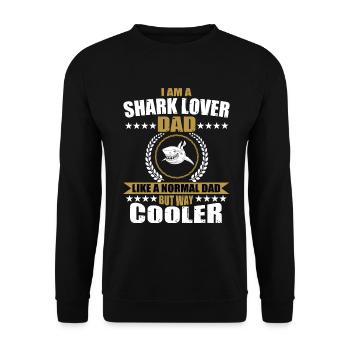 Papa amoureux des requins - Sweat-shirt Unisexe - noir - Devant - Alina (178cm) & Michal (187cm)