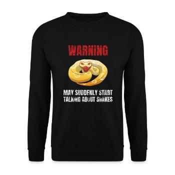 Warning May Suddenly Start Talking About Snakes - Unisex Sweatshirt - black - Front - Alina (178cm) & Michal (187cm)