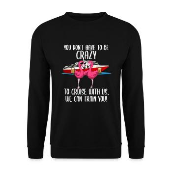 Vous n’avez pas à naviguer avec nous Flamingo - Sweat-shirt Unisexe - noir - Devant - Alina (178cm) & Michal (187cm)