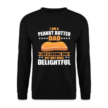 Funny Peanut Butter Dad - Unisex Sweatshirt - black - Front - Alina (178cm) & Michal (187cm)