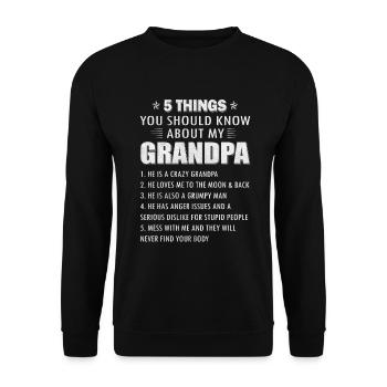 5 Things You Should Know About My Grandpa Grandpa - Unisex Sweatshirt - black - Front - Alina (178cm) & Michal (187cm)