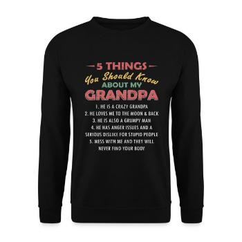 5 Things You Should Know About My Grandpa - Unisex Sweatshirt - black - Front - Alina (178cm) & Michal (187cm)