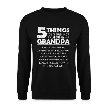 5 Things You Should Know About My Grandpa Grandpa - Unisex Sweatshirt - black - Front - Alina (178cm) & Michal (187cm)