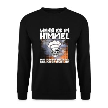 Himmel - keine glühende Kohlen - BBQ - Unisex Pullover - Schwarz - Vorne - Alina (178cm) & Michal (187cm)