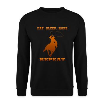 Eat Sleep Rope Repeat - Unisex Pullover - Schwarz - Vorne - Alina (178cm) & Michal (187cm)