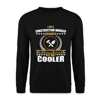 Construction worker Grandpa - Unisex Sweatshirt - black - Front - Alina (178cm) & Michal (187cm)