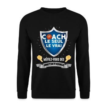 Coach basketteur le seul le vrai Homme Basket - Sweat-shirt Unisexe - noir - Devant - Alina (178cm) & Michal (187cm)