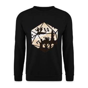 RPG RPG Tabletop Rollenspiele Gamer Würfel Rolle - Unisex Pullover - Schwarz - Vorne - Alina (178cm) & Michal (187cm)