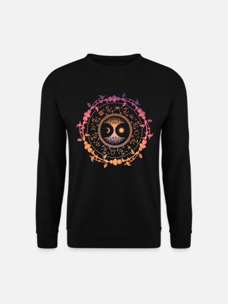 Boussole Wicca - Arbre de Vie & Astrologie Design - Sweat-shirt Unisexe - noir