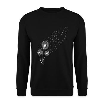 Dandelion Spore Flight Flying Seeds Wild Herbs Garden - Unisex Sweatshirt - black - Front - Alina (178cm) & Michal (187cm)