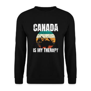 Le Canada est ma thérapie Jours fériés au Canada - Sweat-shirt Unisexe - noir - Devant - Alina (178cm) & Michal (187cm)