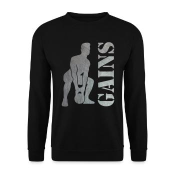 Bodybuilder Kraft Sport Kniebeugen Squats Geschenk - Unisex Pullover - Schwarz - Vorne - Alina (178cm) & Michal (187cm)