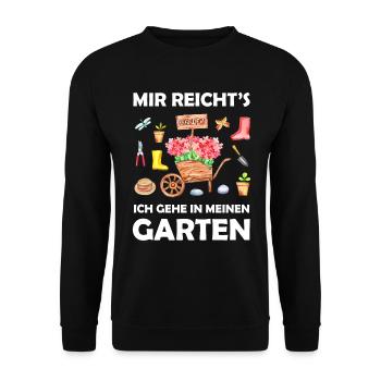 Garten Lustiger Spruch Hobbygärtner Geschenkidee - Unisex Pullover - Schwarz - Vorne - Alina (178cm) & Michal (187cm)