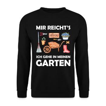 Garten Lustiger Spruch Hobbygärtner Geschenkidee - Unisex Pullover - Schwarz - Vorne - Alina (178cm) & Michal (187cm)
