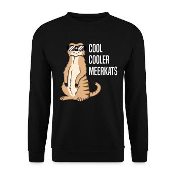 Cooles Erdmännchen Lustiger Spruch Geschenk - Unisex Pullover - Schwarz - Vorne - Alina (178cm) & Michal (187cm)