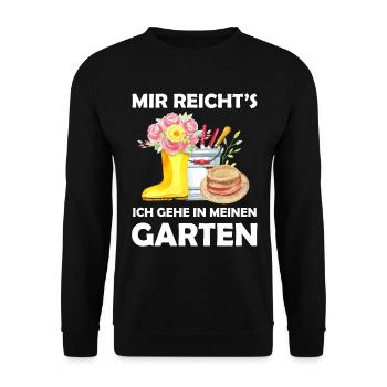 Garten Lustiger Spruch Hobbygärtner Geschenkidee - Unisex Pullover - Schwarz - Vorne - Alina (178cm) & Michal (187cm)