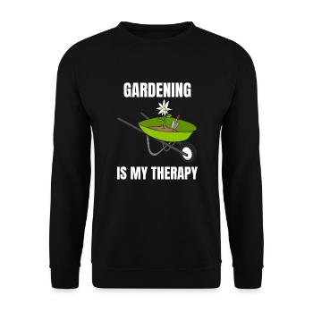Gardening Is My Therapy Gardener - Unisex Sweatshirt - black - Front - Alina (178cm) & Michal (187cm)