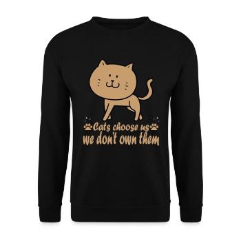 Cat Meow Funny Cat Lady T-Shirt - Sweat-shirt Unisexe - noir - Devant - Alina (178cm) & Michal (187cm)